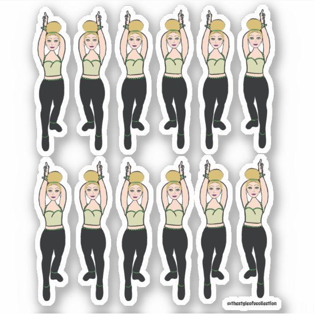 Adesivos Majorette / Dancer Mint Preto 2 (Frente)