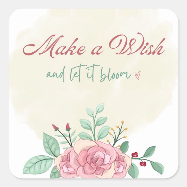 Adesivos Make a Wish | Conjunto Floral Fofo (Frente)