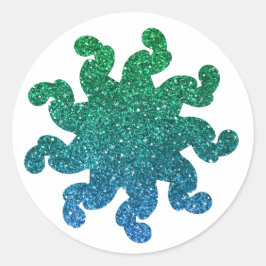 Adesivos Mandala Brilho Verde e Azul