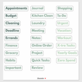 Adesivos Minimalistas de Produtividade e Tarefas D