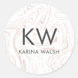 Adesivos monográficos iniciais personalizados, cor