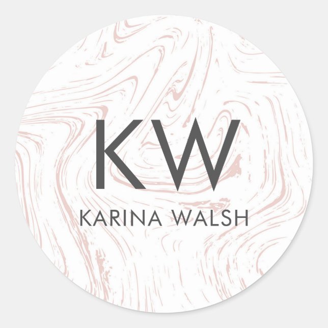 Adesivos monográficos iniciais personalizados, cor (Frente)