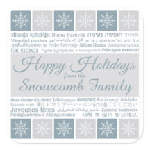 Adesivos multilíngues de "Feriados Felizes" de nom