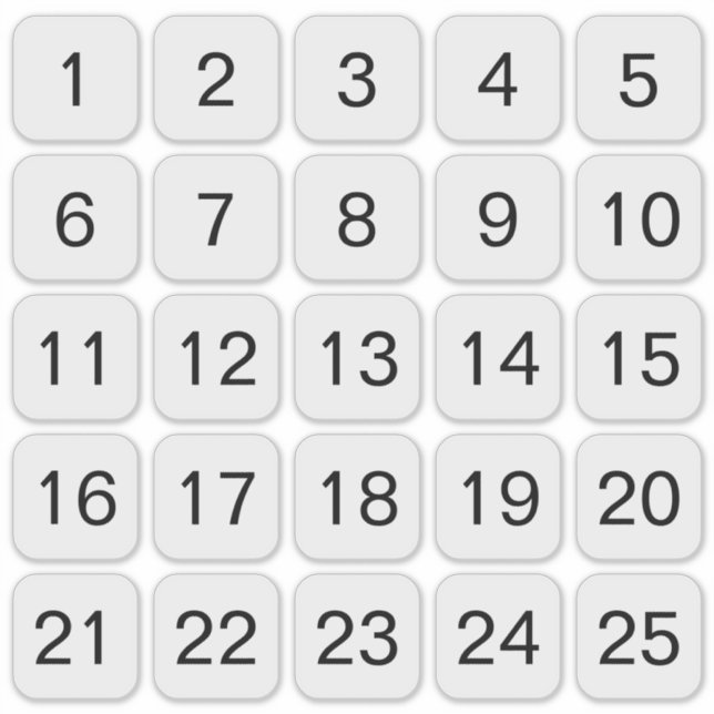 Adesivos numéricos quadrados personalizáveis preto (Frente)