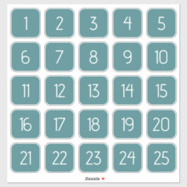 Adesivos Numéricos Quadrados Personalizáveis Verde