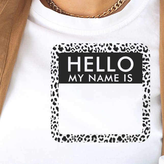Adesivos Olá Meu Nome É Leopardo (Criador carregado)