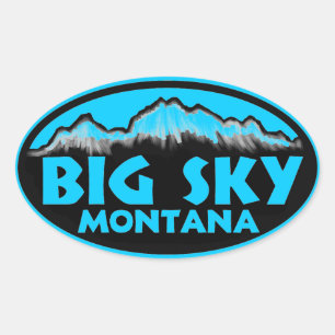 Adesivos ovais azuis do Big Sky Montana