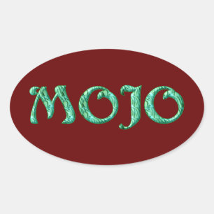 Adesivos ovais vermelhos do tipo Mojo