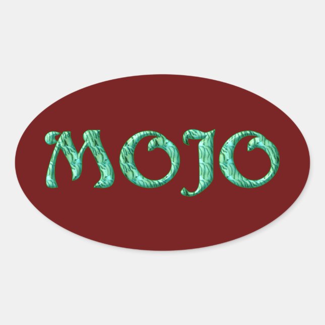 Adesivos ovais vermelhos do tipo Mojo (Frente)