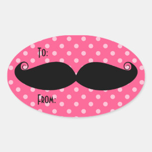 Adesivos Oval de bigode