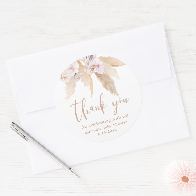 Adesivos para chá de bebê com folhas tropicais de  (Envelope)