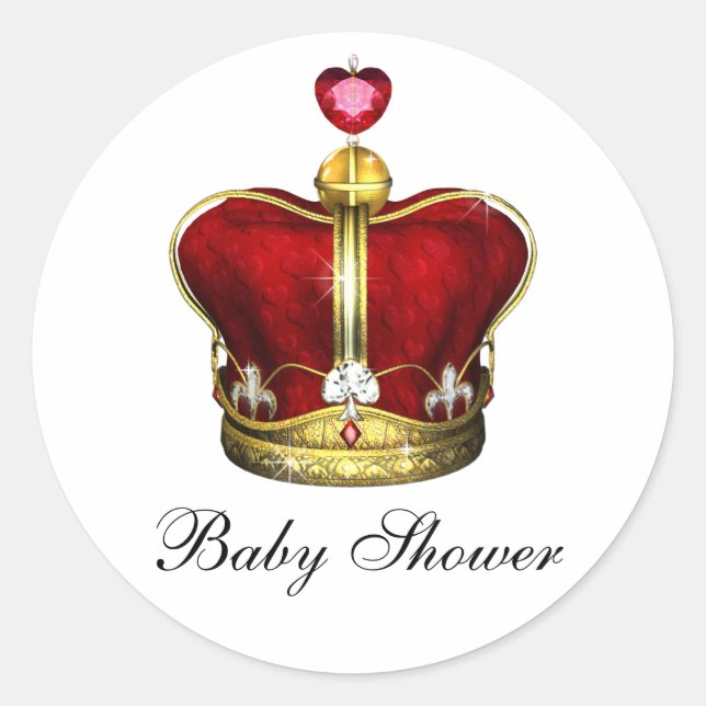 Adesivos para Chá de Bebê do Príncipe Dourado Verm (Frente)