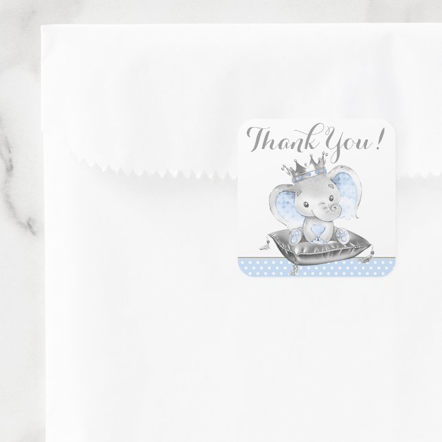 Adesivos para Chá de Bebê do Príncipe Elefante Men (Cute elephant prince any use stickers. You can change the text as needed.)