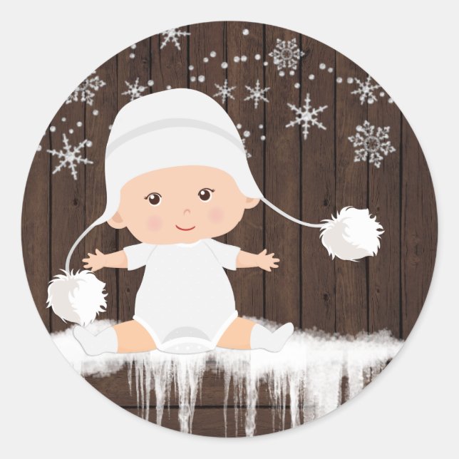 Adesivos para Chá de Bebê Floco de Neve (Frente)