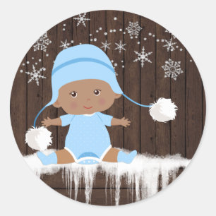 Adesivos para Chá de Bebê Menino Floco de Neve Étn