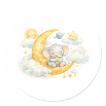 Adesivos para Chá de Bebê Sob a Lua
