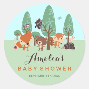 Adesivos para Chá de Bebê Sweet Woodland Friends