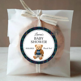 Adesivos para Chá de Bebê Urso Xadrez Clássico