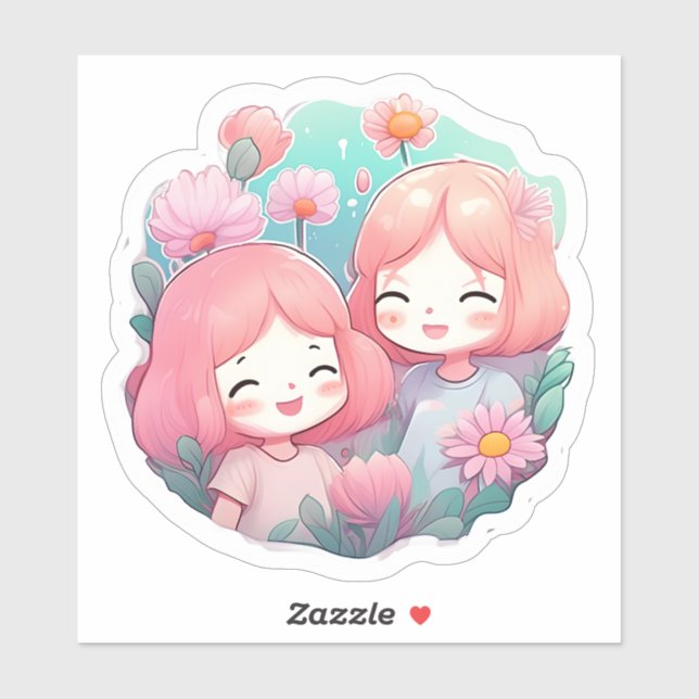 adesivos para el dia del amigo - Chicas (Folha)