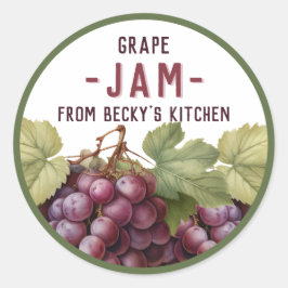 Adesivos para enlatamento de geléia de uva vermelh