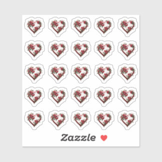 Adesivos para Envelope de Flores Florais Hearts