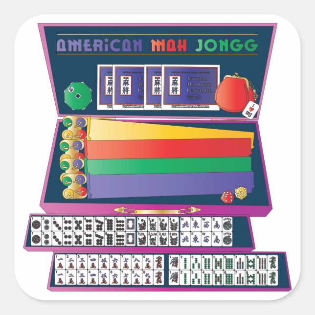 Adesivos para Estojo de Mah Jongg (Frente)