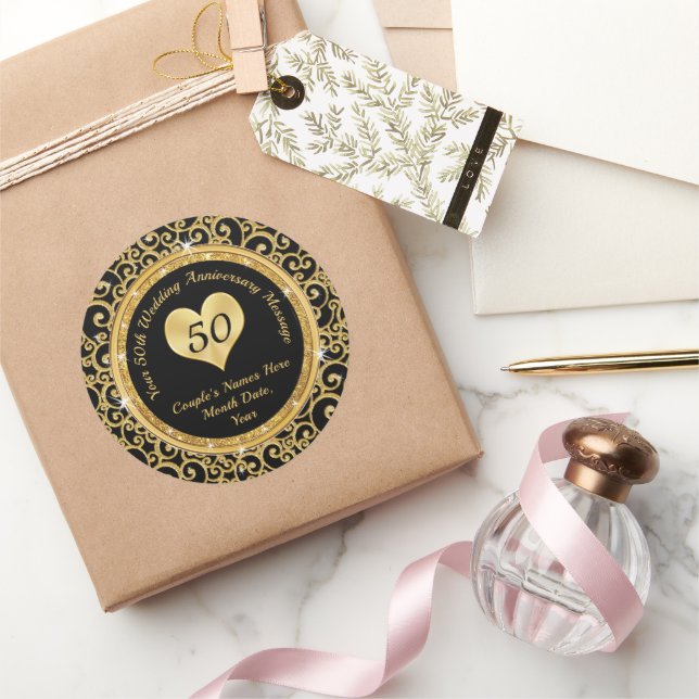 Adesivos para Favoritos de Aniversário de 50 Anos, (Presentear)