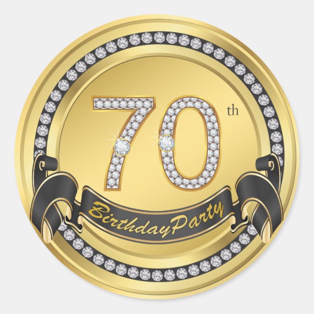 Adesivos para Festa de 70 Anos de Idade (Frente)