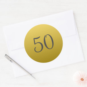 Adesivos para Festa de Bodas de Ouro de 50 Anos