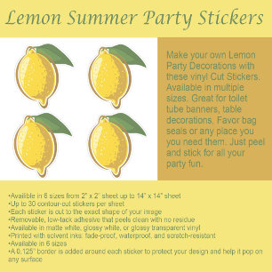 Adesivos para Festa de Verão do Limão