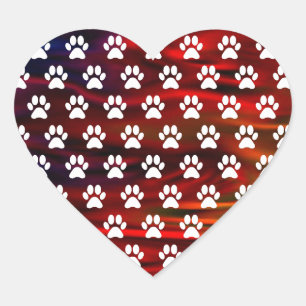 Adesivos para impressão de pata cardíaca colorid