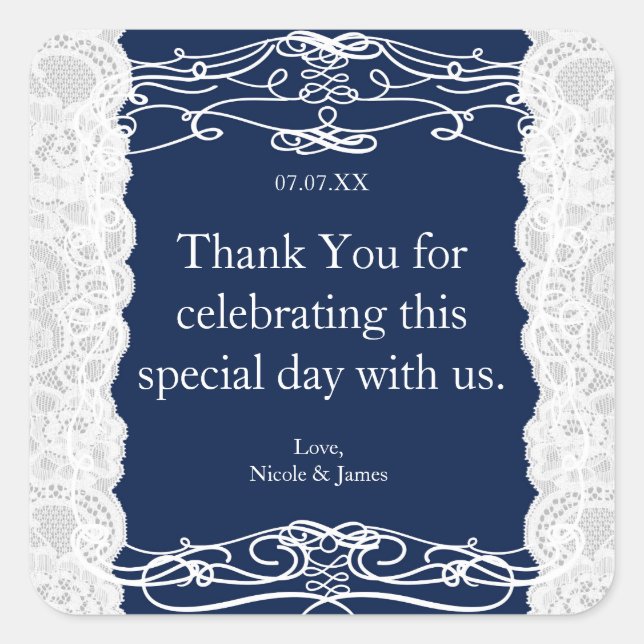 Adesivos para lembrancinhas de casamento elegantes (Frente)