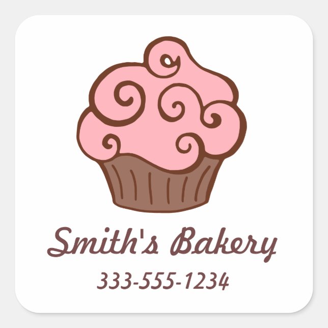 Adesivos para Negócios de Cupcake Personalizados (Frente)