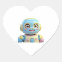 adesivos para robôs sorridentes de laranja azul