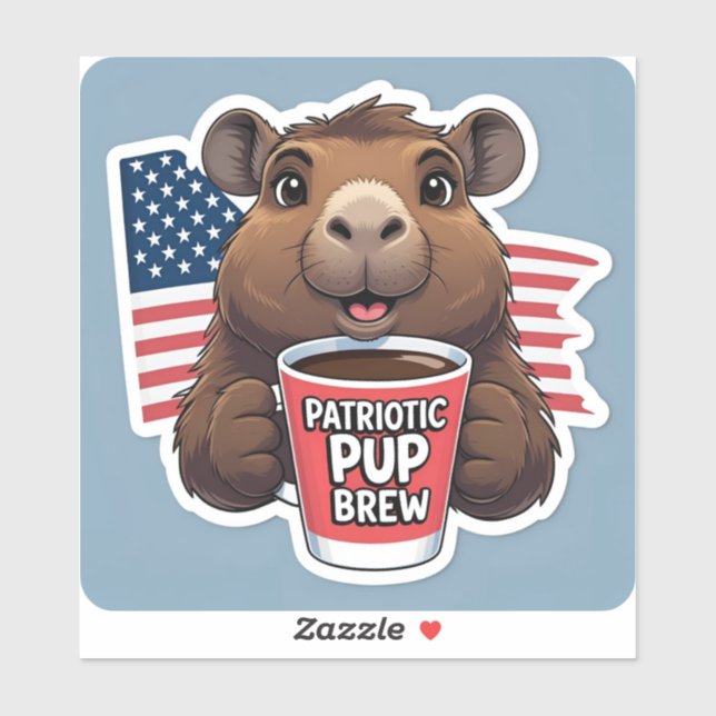 Adesivos 'Patriotic Pup Brew' para Empresas (Folha)