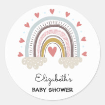 Adesivos Personalizados Boho Arco-Íris para Chá de