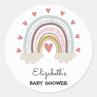 Adesivos Personalizados Boho Arco-Íris para Chá de