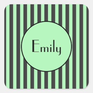 Adesivos Personalizados com Listras de Verde Menta