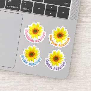 Adesivos Personalizados com Nome de Girassol (Resi