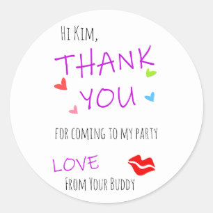 Adesivos Personalizados de Agradecimento para Toda