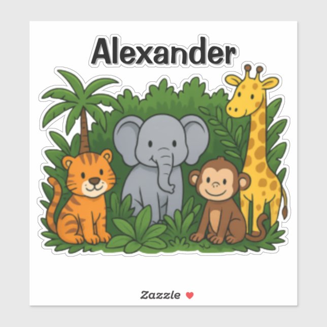 Adesivos Personalizados de Animais da Selva – Dive (Folha)
