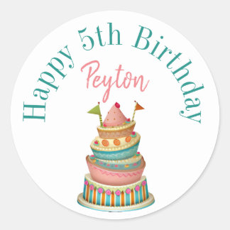 Adesivos personalizados de aniversário feliz