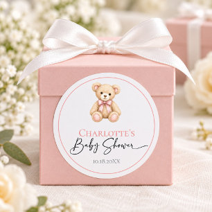 Adesivos Personalizados de Baby Shower Urso Teddy