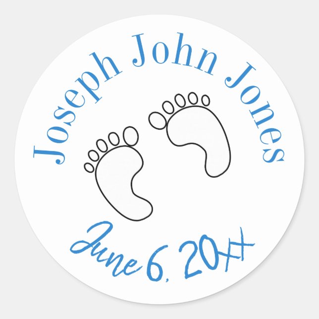 Adesivos personalizados de bebê novo  (Frente)