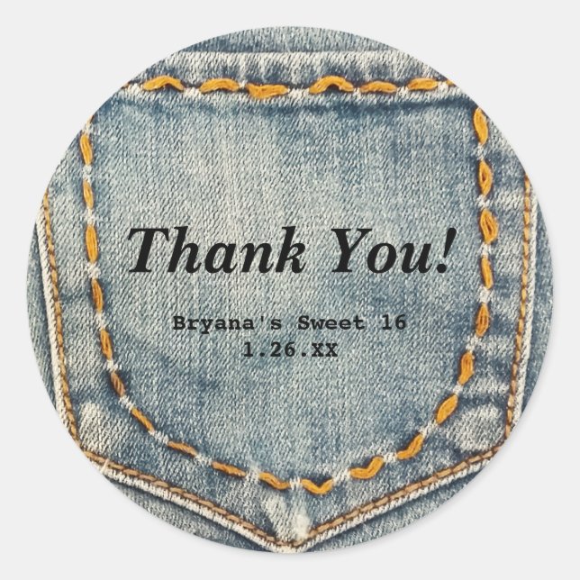 Adesivos Personalizados de Bolsos Costurados de Je (Frente)