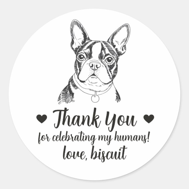 Adesivos Personalizados de Casamento com Boston Te (Frente)
