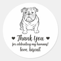 Adesivos Personalizados de Casamento com Bulldog I