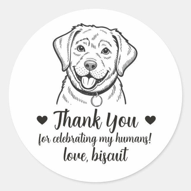 Adesivos Personalizados de Casamento com Cachorro  (Frente)