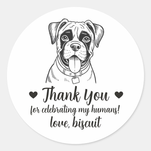 Adesivos Personalizados de Casamento com Cachorro  (Frente)