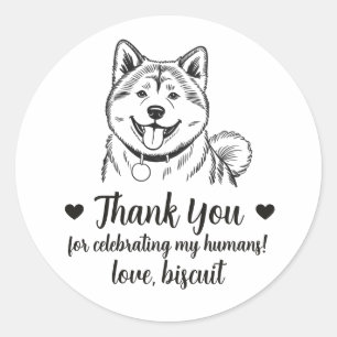 Adesivos Personalizados de Casamento com Cachorro 
